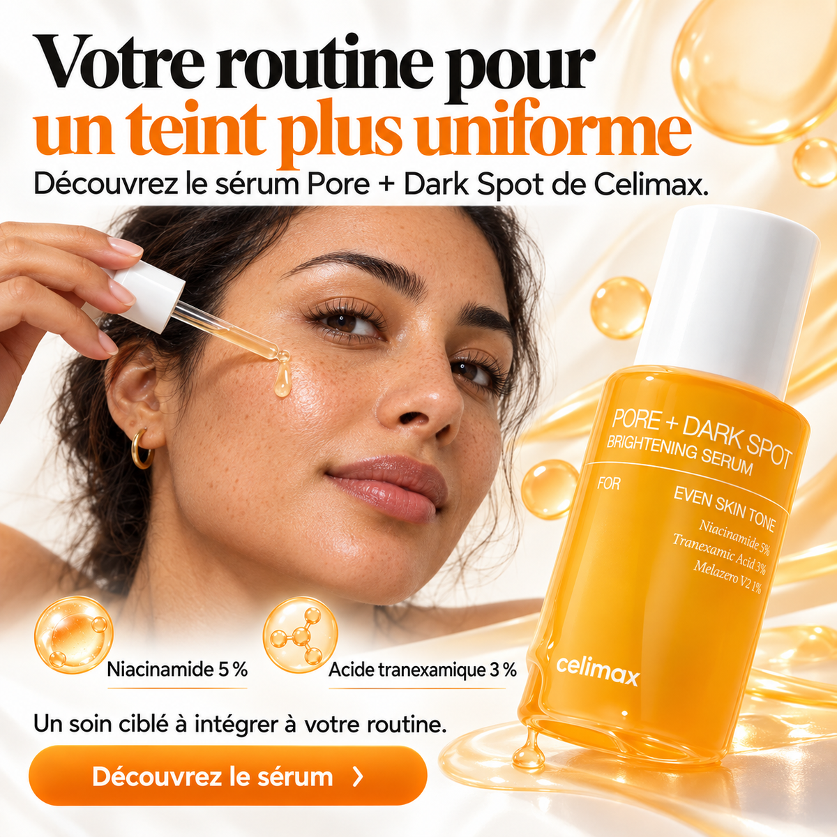celimax pore + dark spot serum eclaircissant 30ml