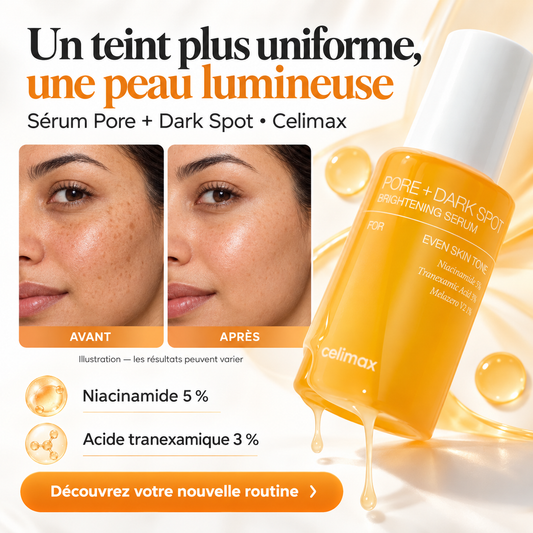 celimax pore + dark spot serum eclaircissant 30ml