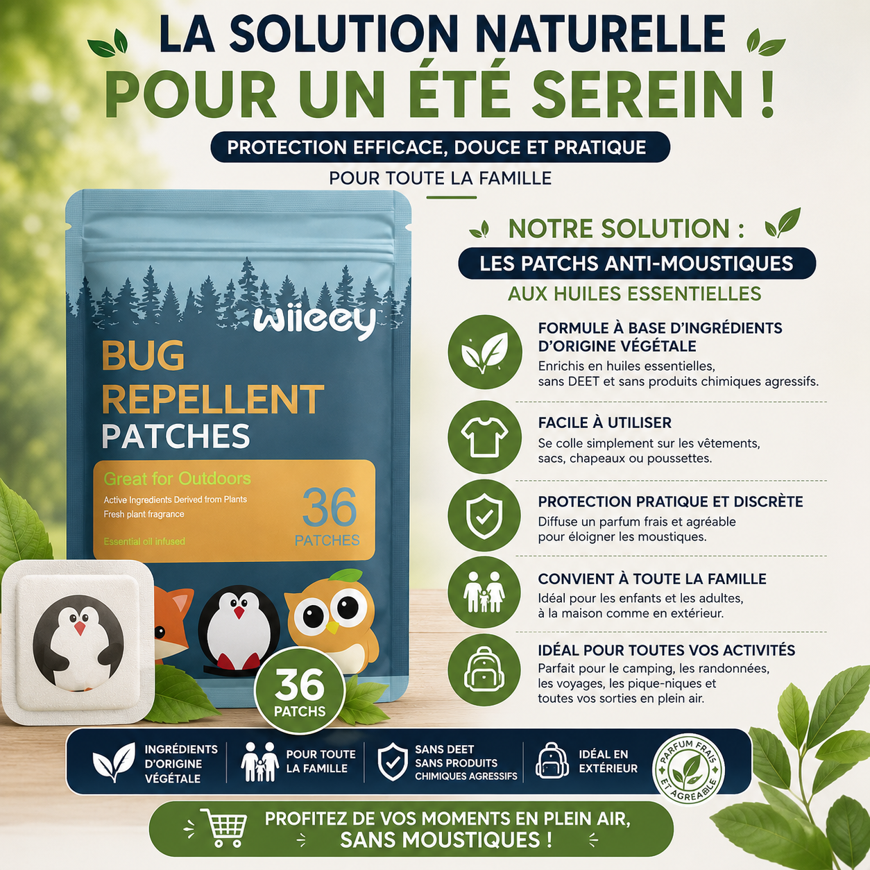 Patchs Anti-Moustiques aux Huiles Essentielles